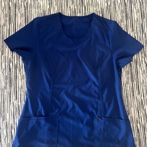 Women's V-Neck Short Sleeve Scrub Top in Cobalt Blue by Cherokee Infiniti